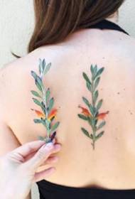 Augu ziedi - vienkāršu, mazu, svaigu augu tetovējumu komplekts