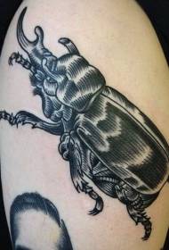 Голема рака резба стил црна линија инсекти тетоважа шема