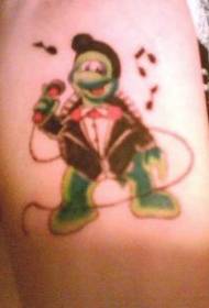 Turtle singer tattoo pattern in black suit