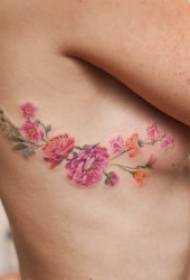 Modello di tatuaggio a fiori piccoli 10 parti del corpo fiori dipinti foglie di piante tatuaggio modello