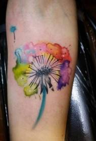 Dandelion tatuaje freŝa kaj bela dandelion tatuaje ŝablono