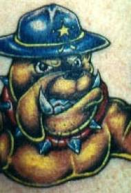 Sheriff dog and pistol tattoo pattern