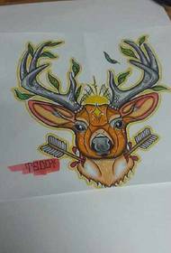 Farve antelope tatoveringsmanuskriptbillede