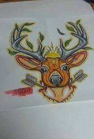 Gambar manuskrip tato antelop warna