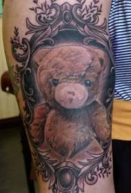 手臂泰迪熊和鏡子紋身紋身圖案