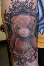 Arm teddybjørn og speil tatoveringsmønster