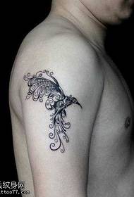 Arm mooi totem kolibrie tattoo patroon