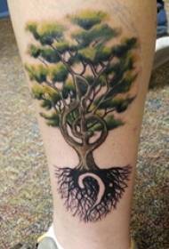 djem viç në gradientin e pikturuar linjë të thjeshtë të bimës së jetës pemë tatuazhesh