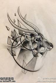 Foto manoscritto tatuaggio antilope individuale