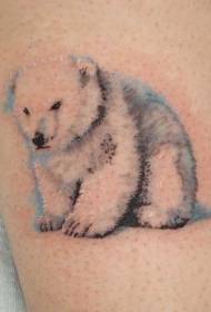 귀여운 작은 북극곰 문신 패턴