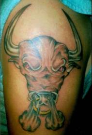 Angry Bull Charakter Tattoo Muster