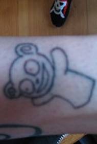 Проста чорна лінія плюшевого ведмедика татуювання візерунок