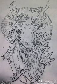 Antelope tattoo daim qauv sau tus qauv