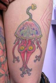 Cartaghjina di culore di gamba loca stampa di tatuaggi di meduse