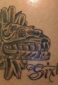 Aztek tatoveringsmønster for hundeskalle