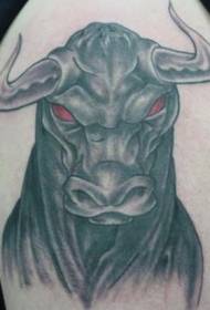 Узорак тетоваже љутог бика са црвеним очима