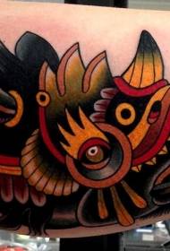 Braccio vecchio stile stilizzato rinoceronte colorato tatuaggio modello
