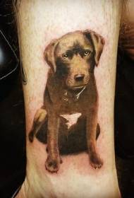 Симпатичный реалистичный цветной тату с рисунком собаки