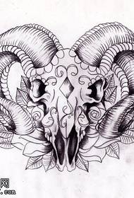 Black gray sketch antelope tattoo manuscript pattern