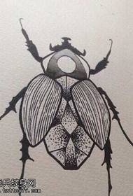 Manuscript-insect tattoo pattern