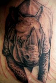 Zadní hnědé legrační nosorožce tetování vzor