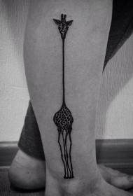 ຮູບແບບ tattoo giraffe ບຸກຄະລິກກະພາບສີແດງ