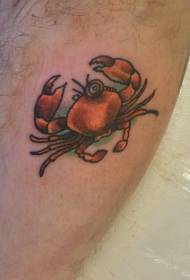 Modello di tatuaggio per occhiali da vista a forma di granchio rosso con gamba colorata
