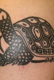 Tuttu mudellu di tatuaggi di totem di a tartarugra negra