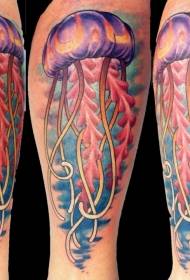 Фантастический узор татуировки медузы с ногами