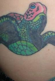 Weiblech Taille Faarf Turtle Tattoo Muster