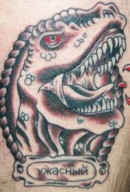 Russische dinosaurus en bloed drop tattoo patroon