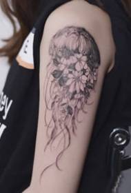 Insieme semplice e fresco di modelli di tatuaggi di meduse