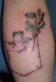 Frog dath cos le patrún tattoo póca