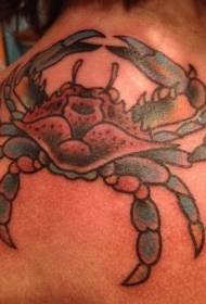 Patrón de tatuaje de personalidad de cangrejo azul