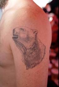 Lengan pola tato beruang kutub realistis