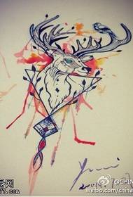 Immagine del disegno a tratteggio del tatuaggio dell'antilope della spruzzata di personalità di colore