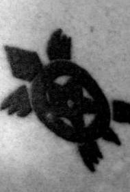 Fekete teknős totem tetoválás minta