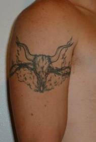Nagy kar bika koponya és tövis karszalag tetoválás minta