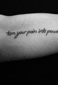 the inner arm of the English alphabet black tattoo pattern 13936-Big English letters with lightning bat tattoo pattern