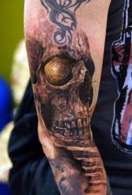 ruku zastrašujuće boje tajanstvena lubanja realističan uzorak tetovaže