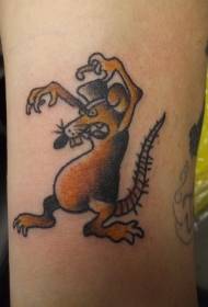 model de tatuaj de șoarece maron desen animat braț