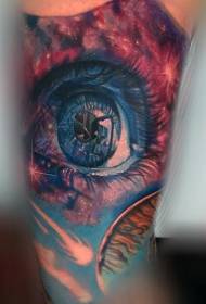 mote realistiske farge øye arm tatoveringsmønster
