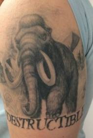 model realitet tatuazh i krahut të zi dhe të bardhë mamut