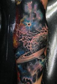 lenyűgöző színes tér bolygó kar tetoválás minta