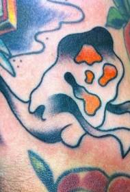 Забавный холодный серый призрачный рисунок татуировки призрака на руке