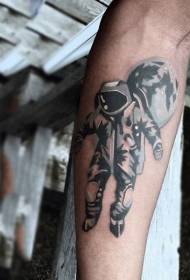 arm simple astronaut with planet tattoo pattern