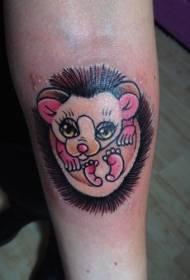 buotan nga babaye nga pink nga hedgehog nga sumbanan sa tattoo sa tattoo