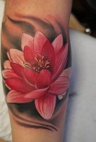 modello di tatuaggio braccio piuttosto loto rosa e sfondo nero