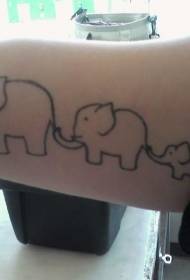 beso handi cute lerro sinplea elefante familia tatuaje eredua