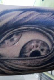 голема рака ужасен дизајн црно-бело око тетоважа шема